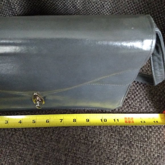 vintage 80s NWOT grey leather shoulder bag - Picture 5 of 14